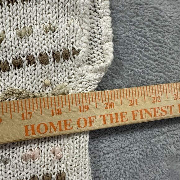 Ryan Mclean Top Women's Medium Knit Vest Sleeveless Fair Isle White Christmas - Picture 5 of 7